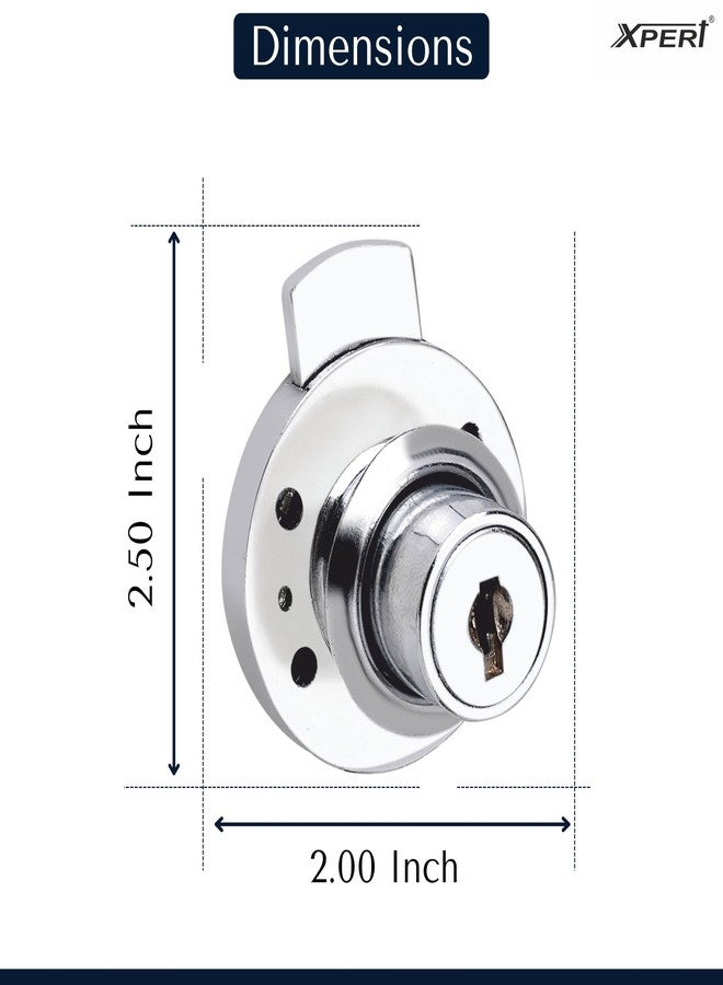 Xpert Multipurpose Round - Set of 4 Locks (6 Same Keys for All Locks) - Used for Drawer Lock with Master Key and Cupboard Lock (Furniture Lock) Made of Zinc - Image 3